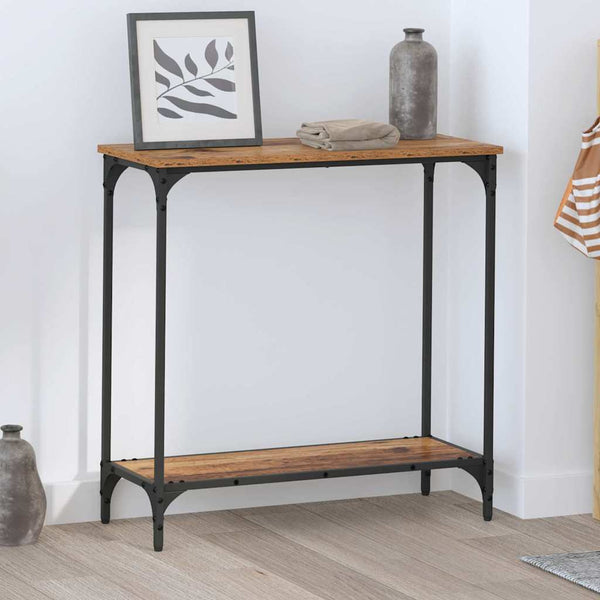 Konsolentisch Altholz mit Regal 75 cm