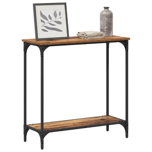 Konsolentisch Altholz mit Regal 75 cm