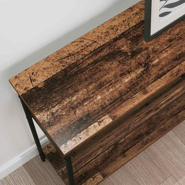 Konsolentisch Altholz mit Regal 100cm