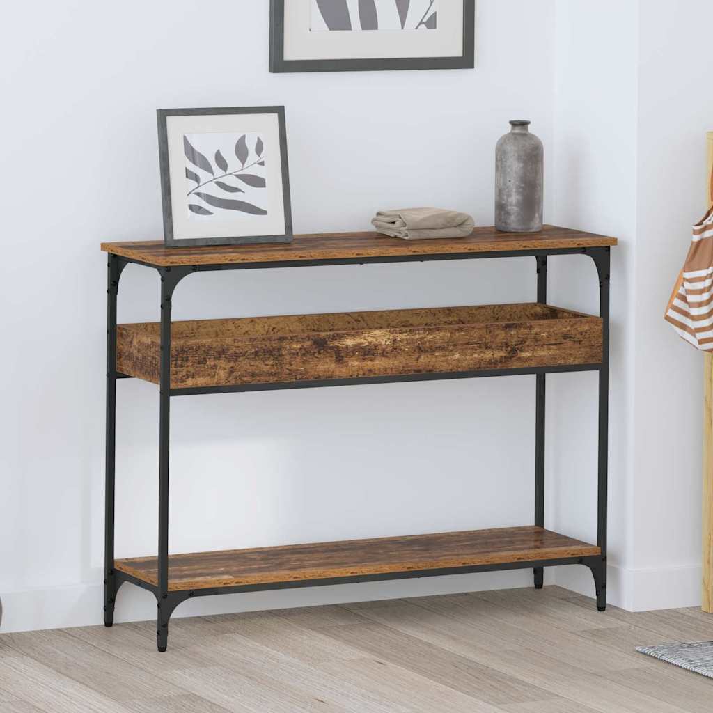 Konsolentisch Altholz mit Regal 100cm