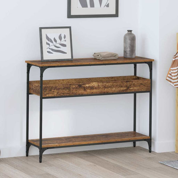 Konsolentisch Altholz mit Regal 100cm