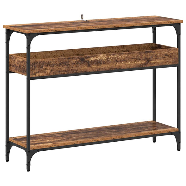 Konsolentisch Altholz mit Regal 100cm