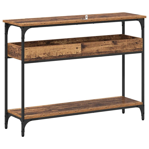 Konsolentisch Altholz mit Regal 100cm