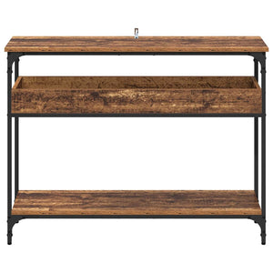 Konsolentisch Altholz mit Regal 100cm