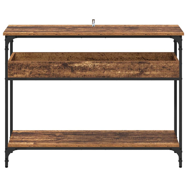 Konsolentisch Altholz mit Regal 100cm