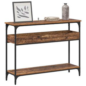 Konsolentisch Altholz mit Regal 100cm