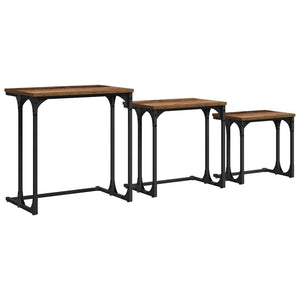 vidaXL Nesting Coffee Table 3 pcs Reclaimed Wood Engineered Wood