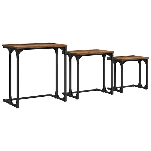 vidaXL Nesting Coffee Table 3 pcs Reclaimed Wood Engineered Wood