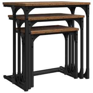 vidaXL Nesting Coffee Table 3 pcs Reclaimed Wood Engineered Wood