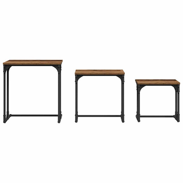 vidaXL Nesting Coffee Table 3 pcs Reclaimed Wood Engineered Wood