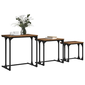 vidaXL Nesting Coffee Table 3 pcs Reclaimed Wood Engineered Wood