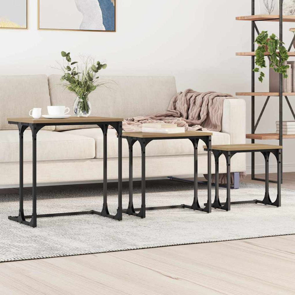3er-Set Nesting Couchtische Artisan-Eiche