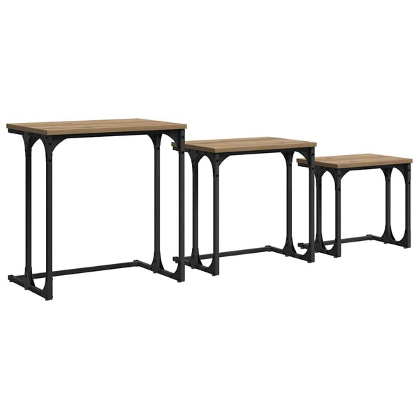 3er-Set Nesting Couchtische Artisan-Eiche