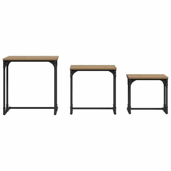 3er-Set Nesting Couchtische Artisan-Eiche