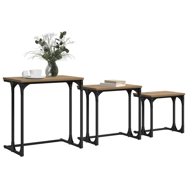 3er-Set Nesting Couchtische Artisan-Eiche
