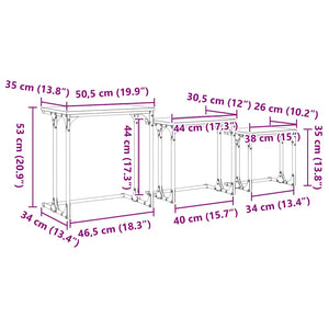 3er-Set Nesting Couchtische Artisan-Eiche