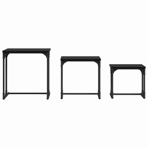 Nesting Couchtisch 3er-Set, Schwarz Eiche