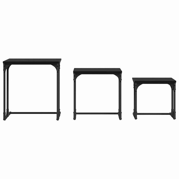 Nesting Couchtisch 3er-Set, Schwarz Eiche