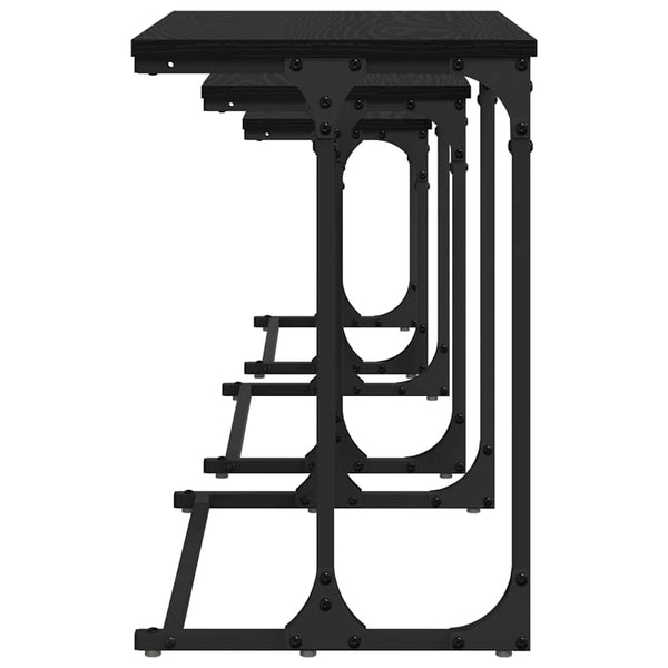 Nesting Couchtisch 3er-Set, Schwarz Eiche