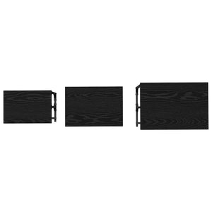 Nesting Couchtisch 3er-Set, Schwarz Eiche