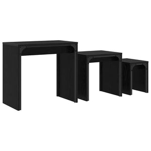 Couchtisch 3er Set Schwarz Eiche