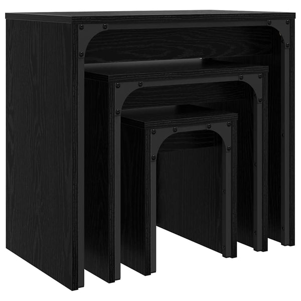 Couchtisch 3er Set Schwarz Eiche