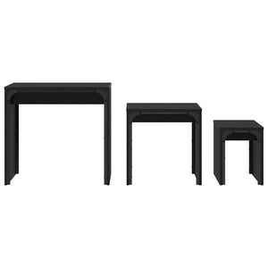 Couchtisch 3er Set Schwarz Eiche