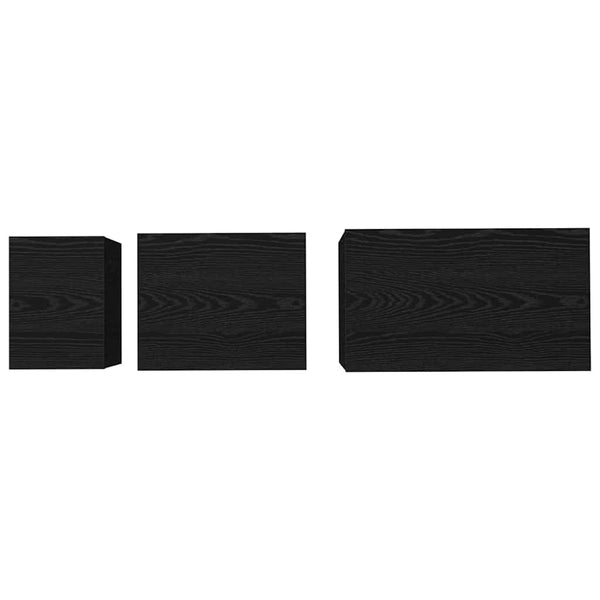 Couchtisch 3er Set Schwarz Eiche