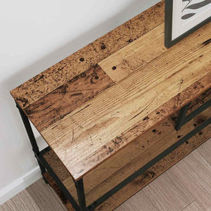 Konsolentisch Altholz mit Regal 100cm