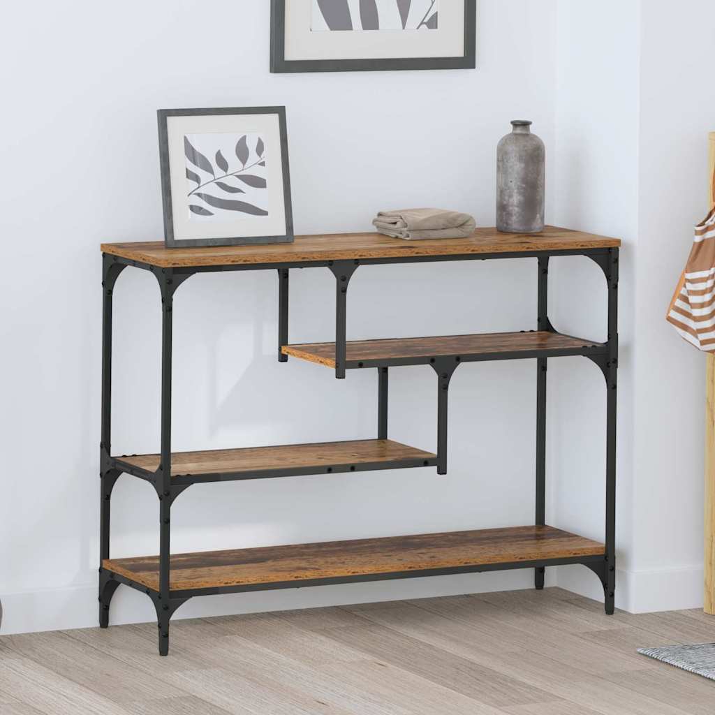 Konsolentisch Altholz mit Regal 100cm