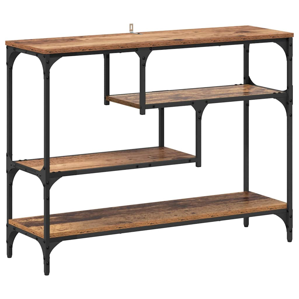 Konsolentisch Altholz mit Regal 100cm