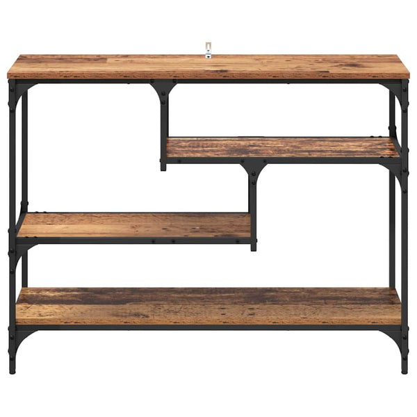 Konsolentisch Altholz mit Regal 100cm