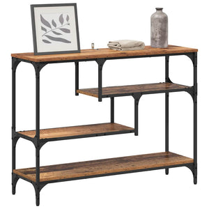 Konsolentisch Altholz mit Regal 100cm