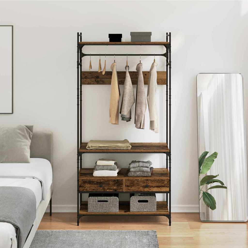 Kleiderschrank Altholz, 89 cm breit