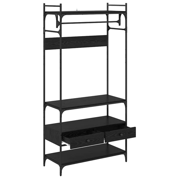 Kleiderschrank Schwarz Eichen-Optik