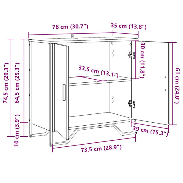 Sideboard Altholz 78 cm