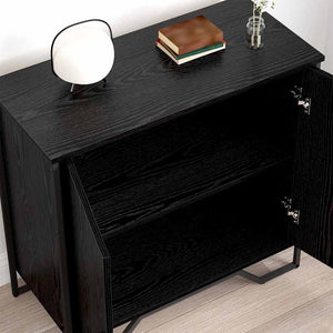 Schwarzes Sideboard Eichenoptik 78 cm
