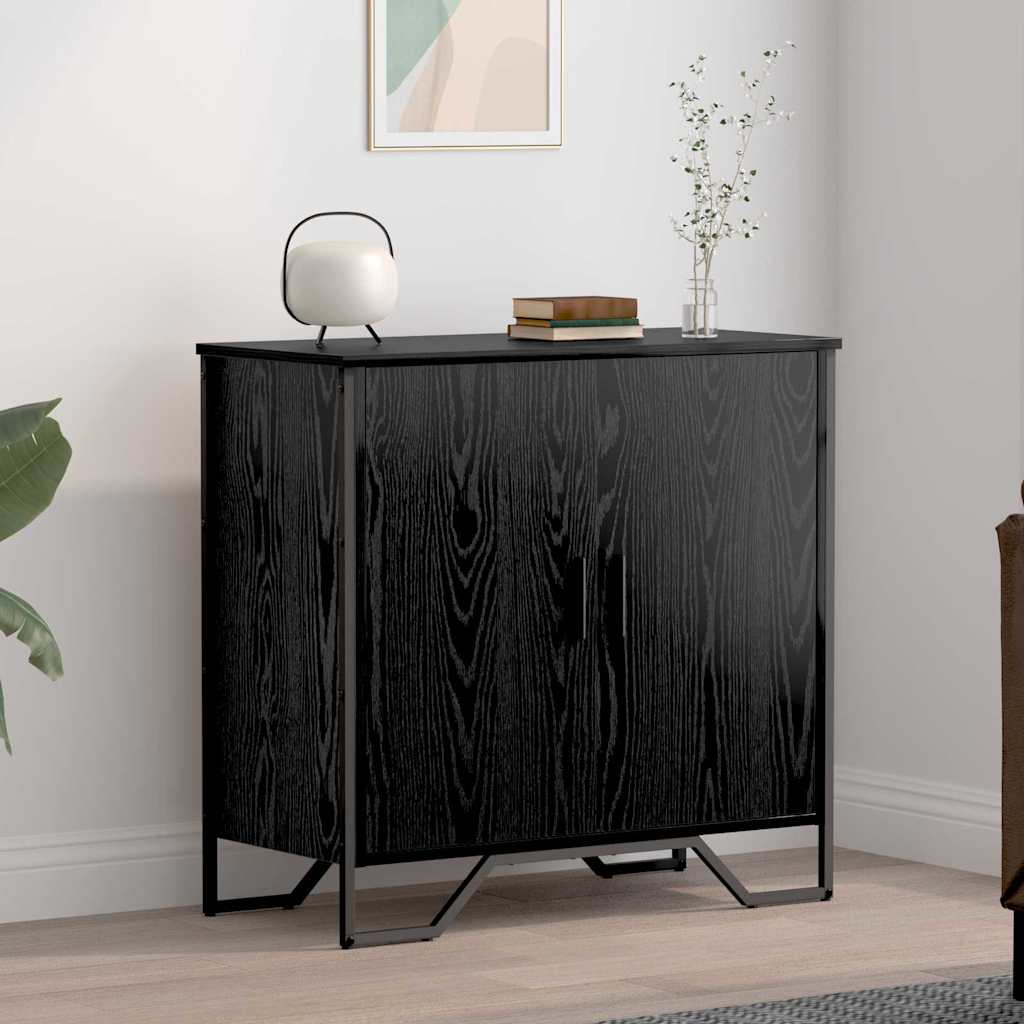 Schwarzes Sideboard Eichenoptik 78 cm
