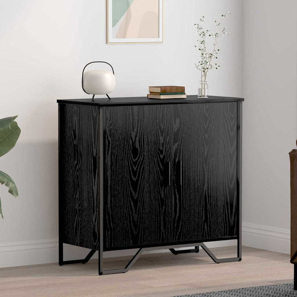 Schwarzes Sideboard Eichenoptik 78 cm