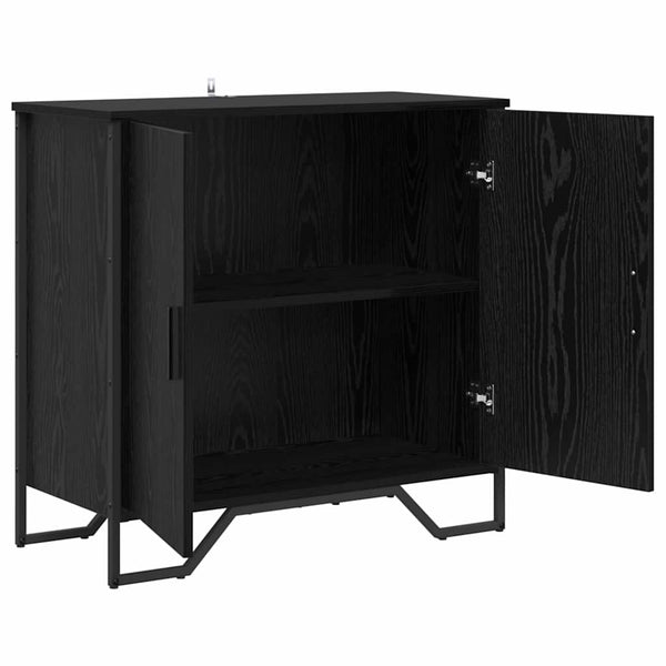 Schwarzes Sideboard Eichenoptik 78 cm