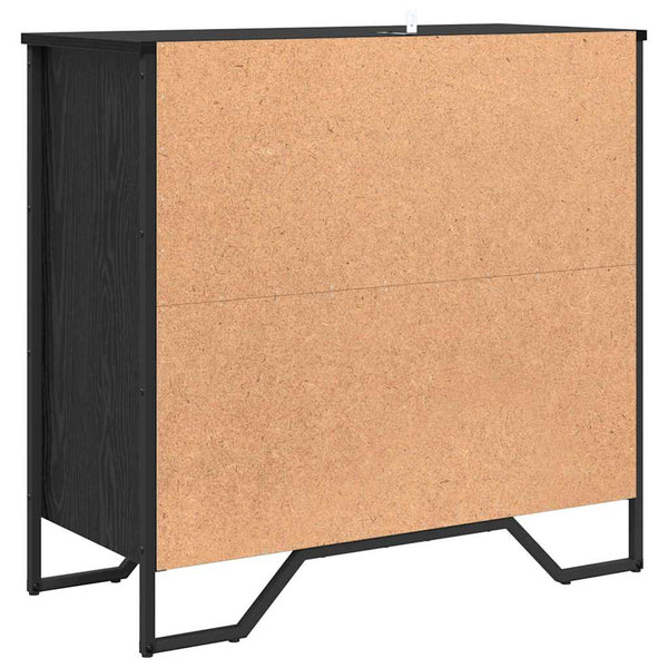 Schwarzes Sideboard Eichenoptik 78 cm
