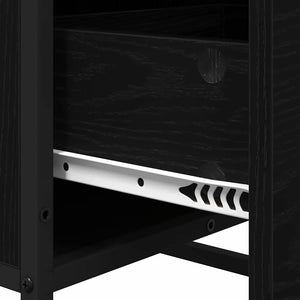 Schwarzes Sideboard Eichenoptik, 76 cm