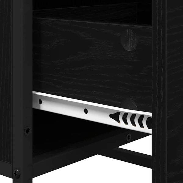 Schwarzes Sideboard Eichenoptik, 76 cm