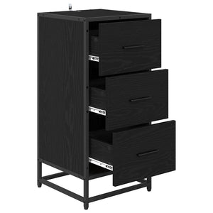 Schwarzes Sideboard Eichenoptik, 76 cm