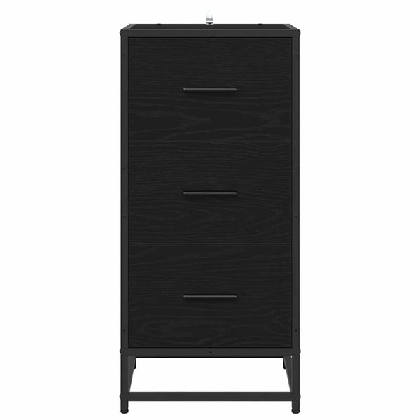Schwarzes Sideboard Eichenoptik, 76 cm