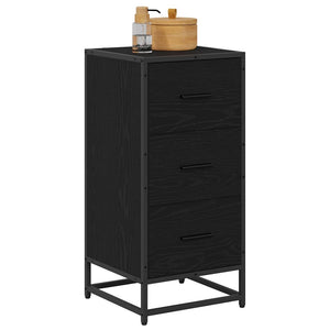 Schwarzes Sideboard Eichenoptik, 76 cm