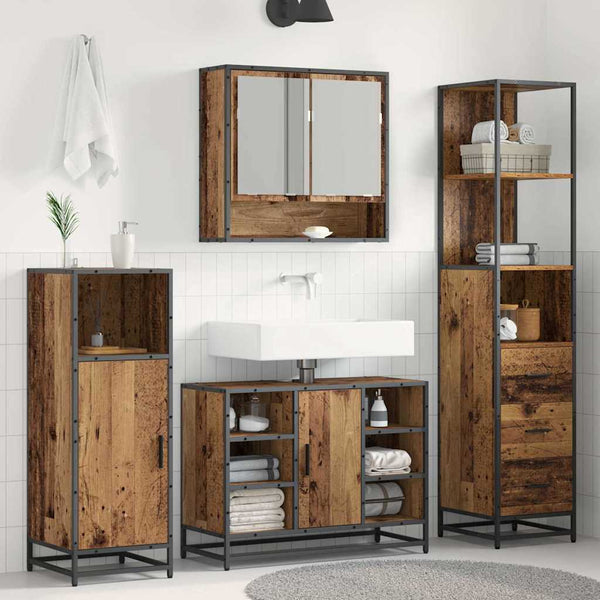 Badezimmermöbel-Set Altholz 35x37,5x166cm