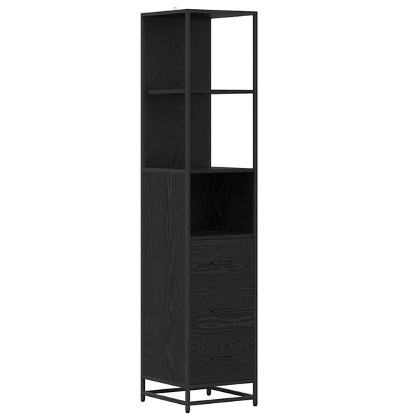 Badezimmermöbel Set Schwarz Eiche 35x37,5x166cm