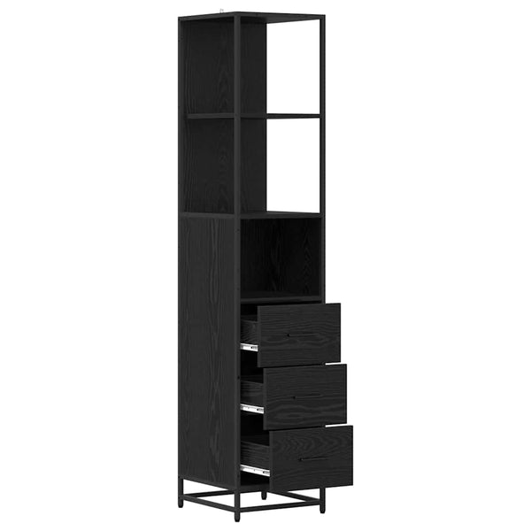 Badezimmermöbel Set Schwarz Eiche 35x37,5x166cm