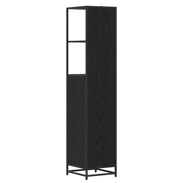 Badezimmermöbel Set Schwarz Eiche 35x37,5x166cm